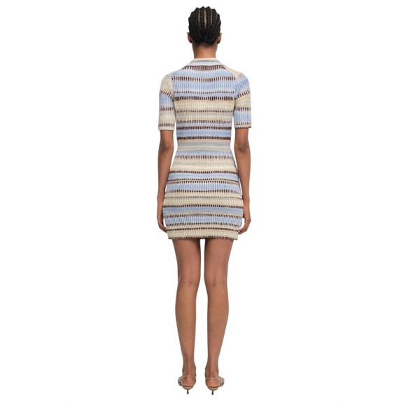 NEW JONATHAN SIMKHAI solana dress in french blue multi - Picture 3 of 3